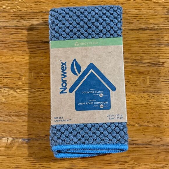 Norwex Counter Cloths Set of 2 Large Teal/Slate Limited Edition NWT - Picture 7 of 8